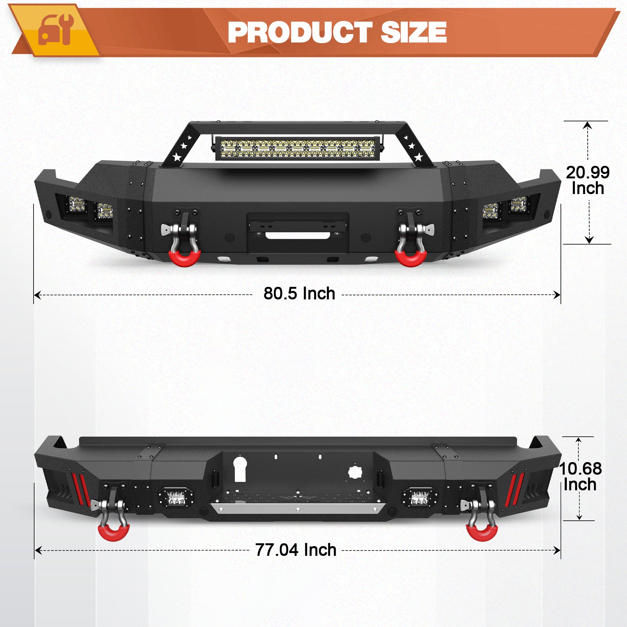 GMC Sierra 1500 Front Bumper and Rear Bumper Combo for 2019-2020-2021-2022 GMC Sierra 1500