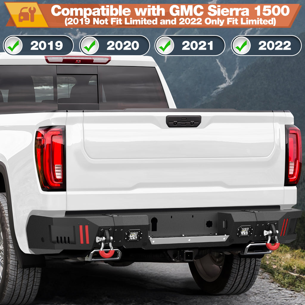 GMC Sierra 1500 Front Bumper and Rear Bumper Combo for 2019-2020-2021-2022 GMC Sierra 1500
