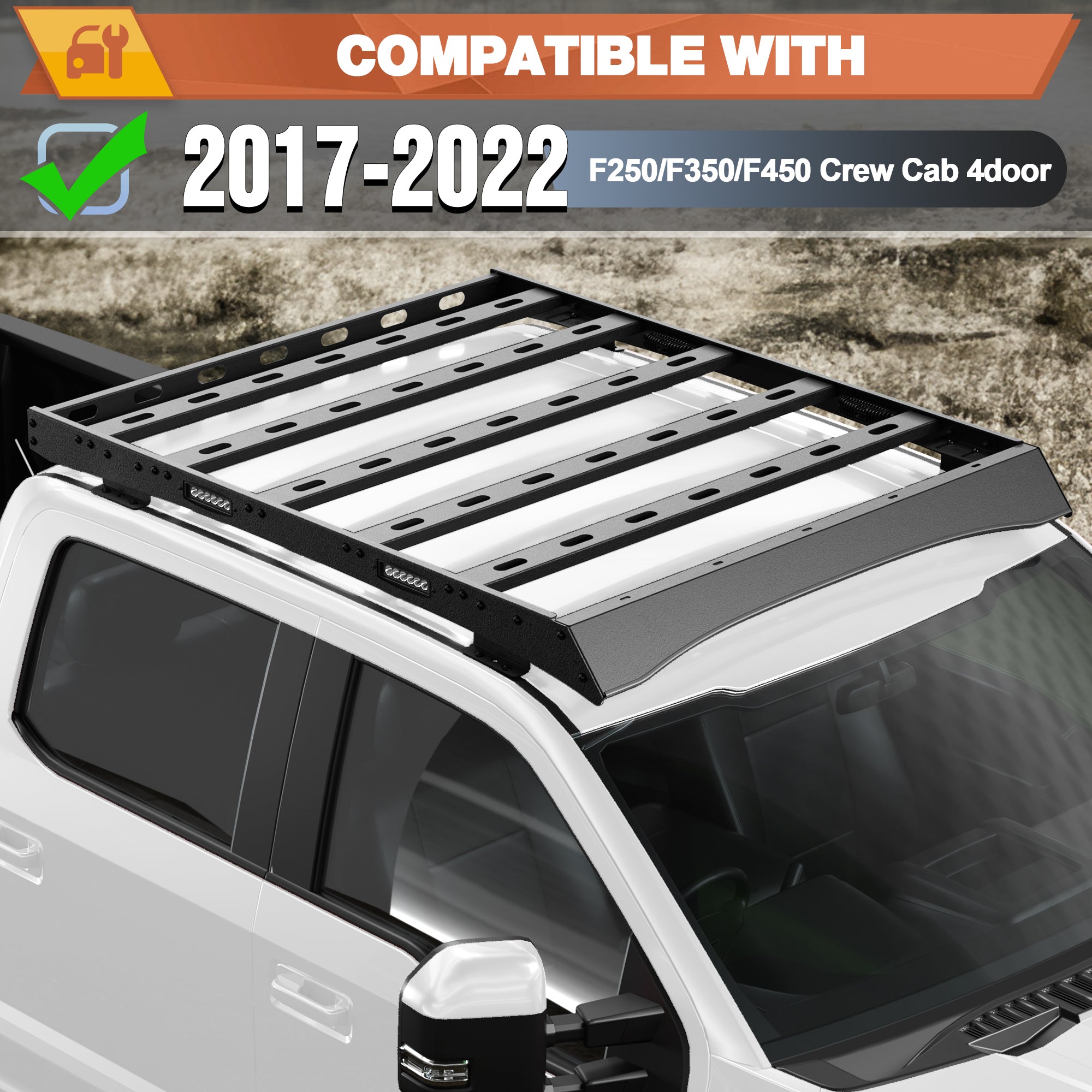 F250 Roof Rack Compatible for 2017-2018-2019-2020-2021-2022 Ford F250/F350/F450