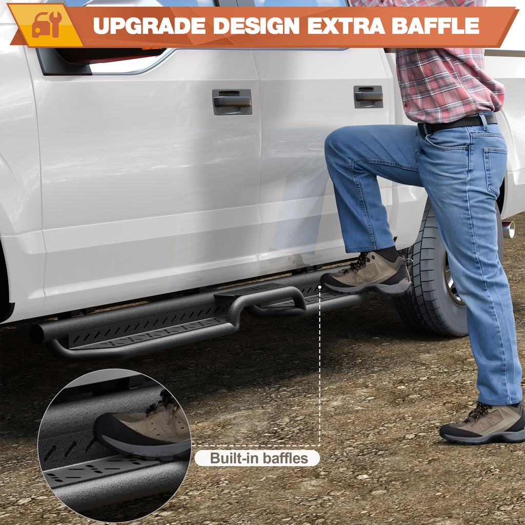 09-14 F150 Running Boards Side Steps Compatible with 2009-2014 Ford F150 SuperCrew