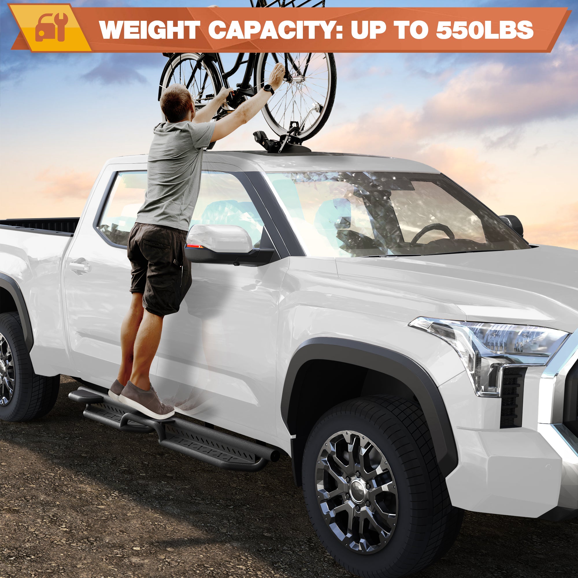 Tundra Running Boards Compatible with 2022-2025 Toyota Tundra Crew Max Nerf Bars