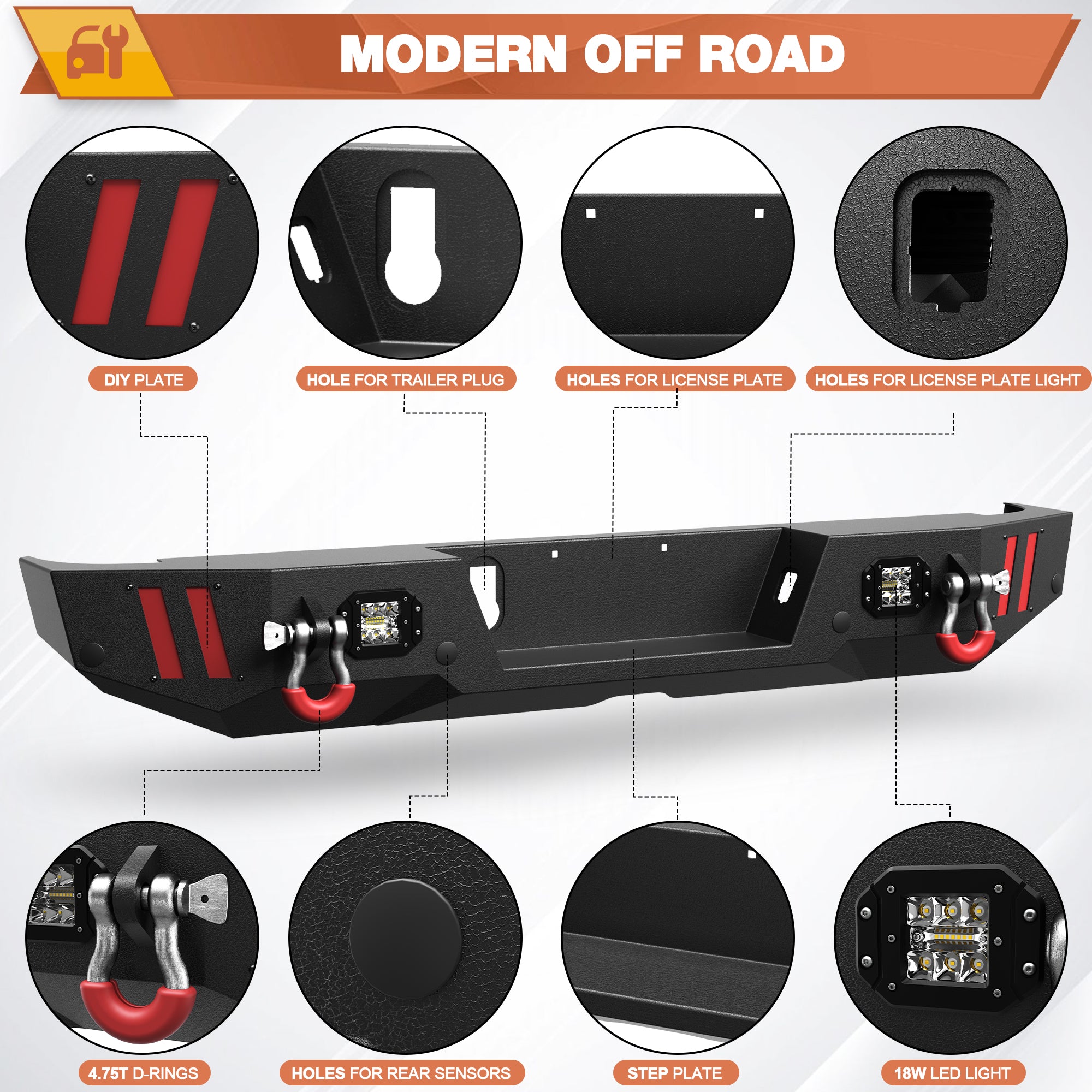 Jeep JT Rear Bumper for 2020-2026 Gladiator JT