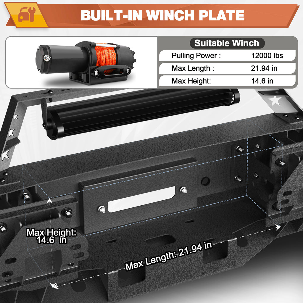 Sierra 1500 Front Bumper for 2019-2020-2021-2022 GMC Sierra 1500