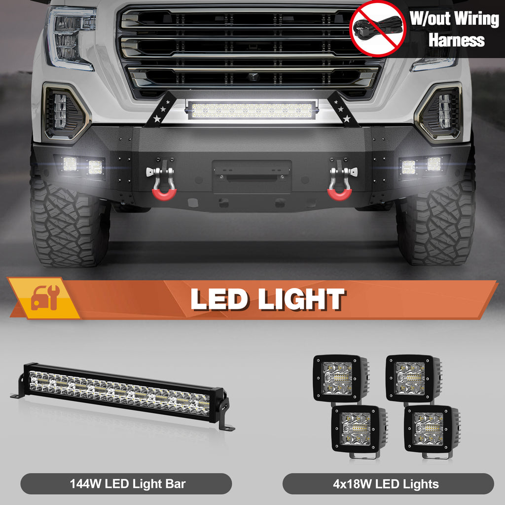 Sierra 1500 Front Bumper for 2019-2020-2021-2022 GMC Sierra 1500