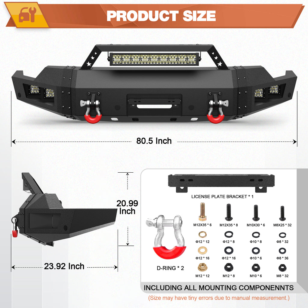 Sierra 1500 Front Bumper for 2019-2020-2021-2022 GMC Sierra 1500