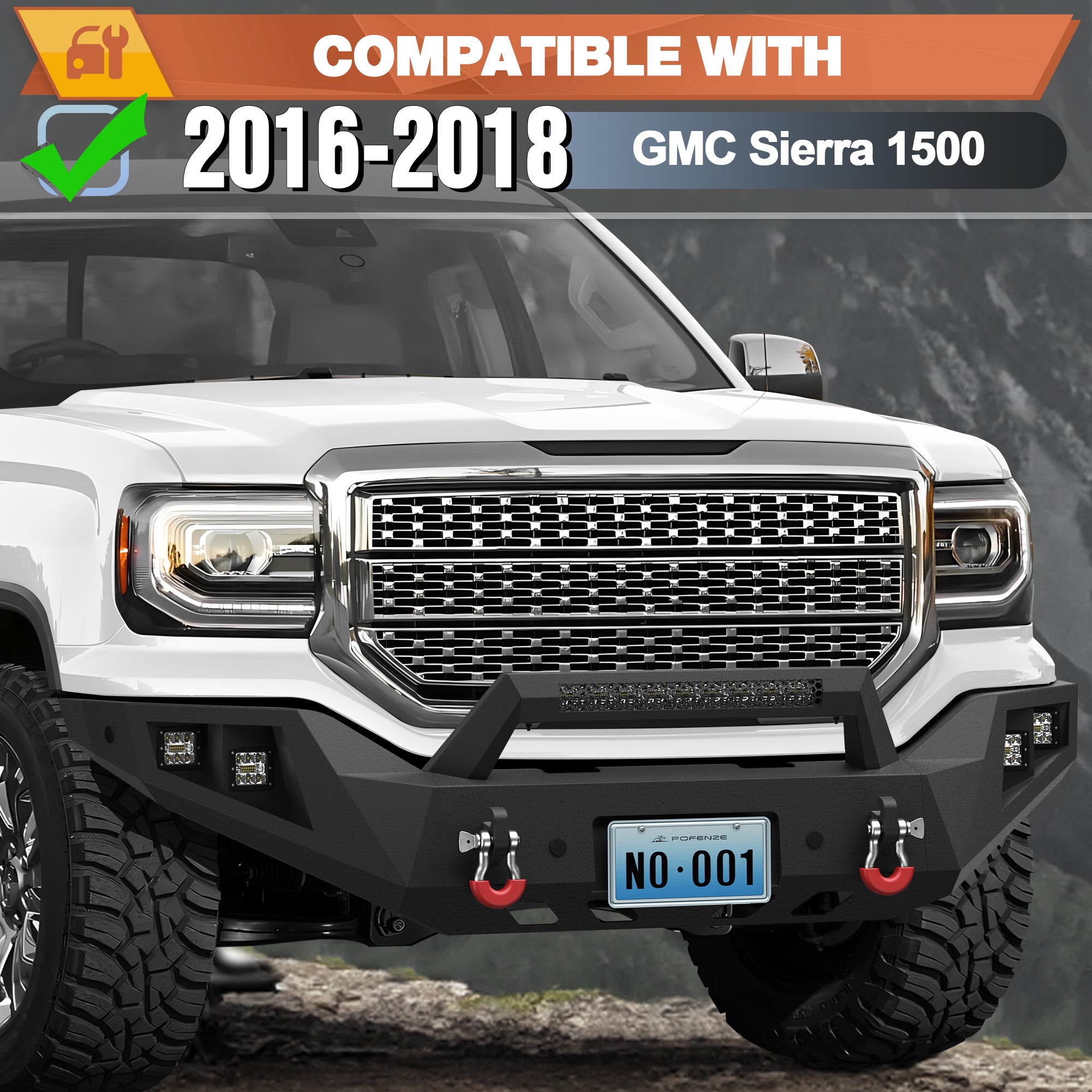 Sierra 1500 Front Bumper for 2016-2017-2018 GMC Sierra 1500