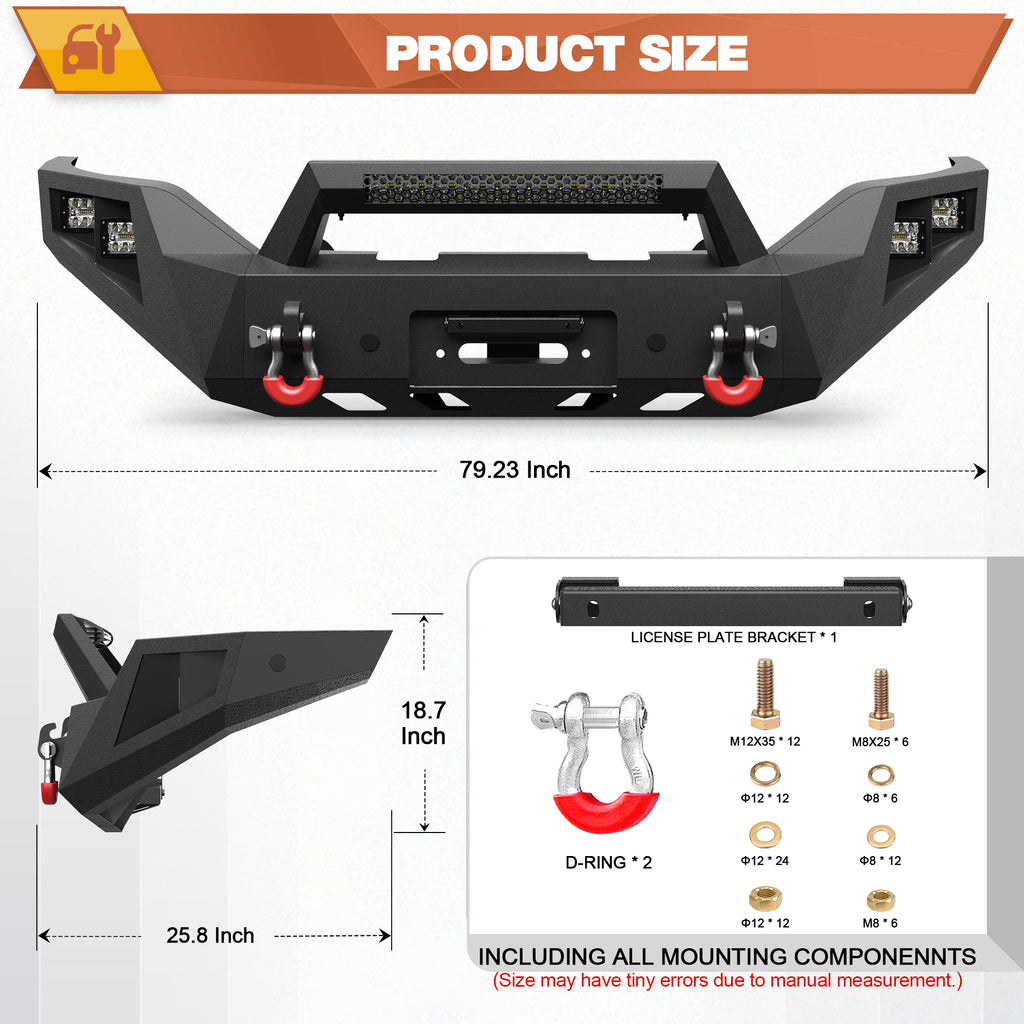 Sierra 1500 Front Bumper for 2016-2017-2018 GMC Sierra 1500