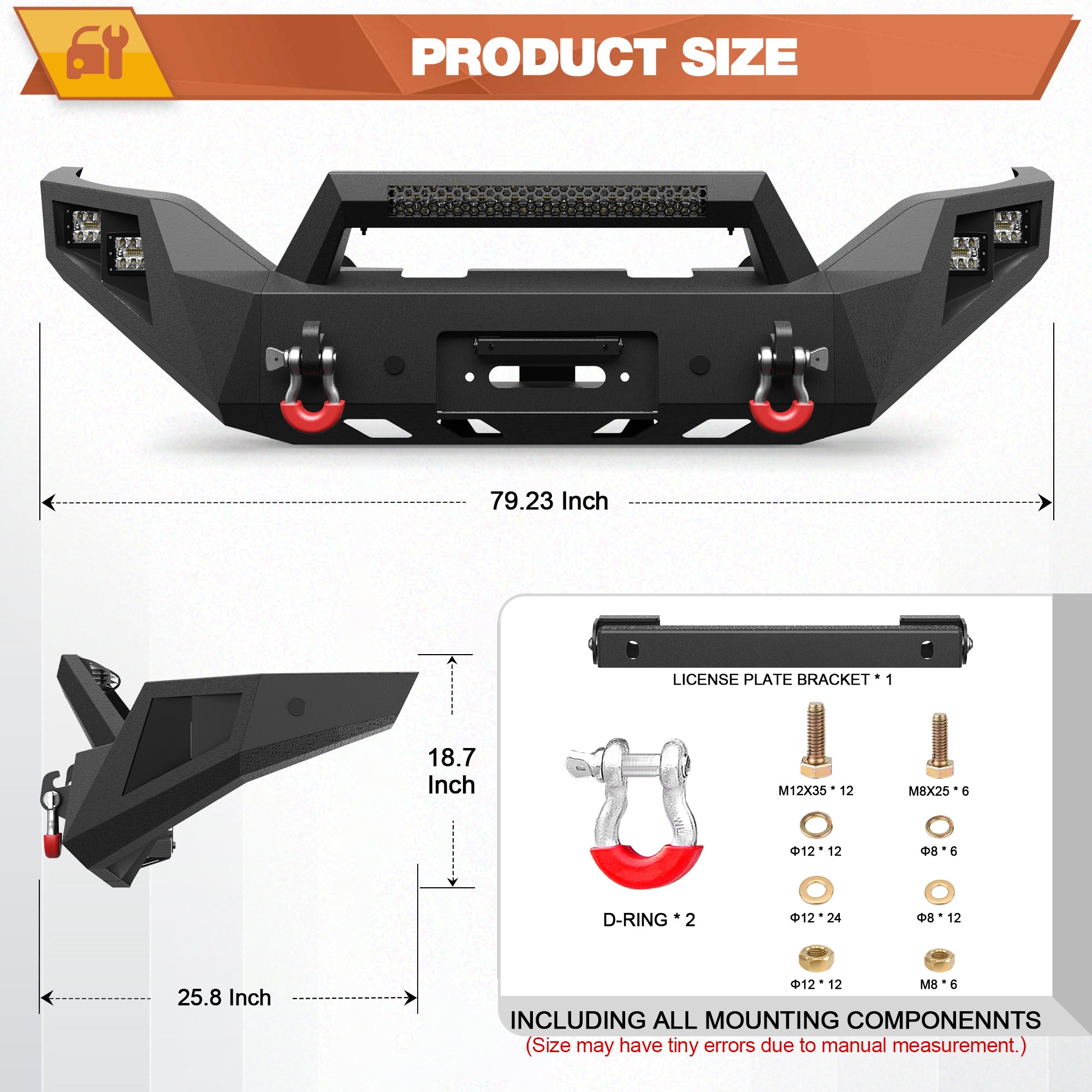 Sierra 1500 Front Bumper for 2016-2017-2018 GMC Sierra 1500