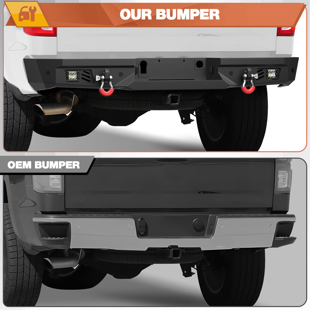 Silverado 1500 Rear Bumper for 2014-2018 Chevy Silverado 1500 and GMC Sierra 1500