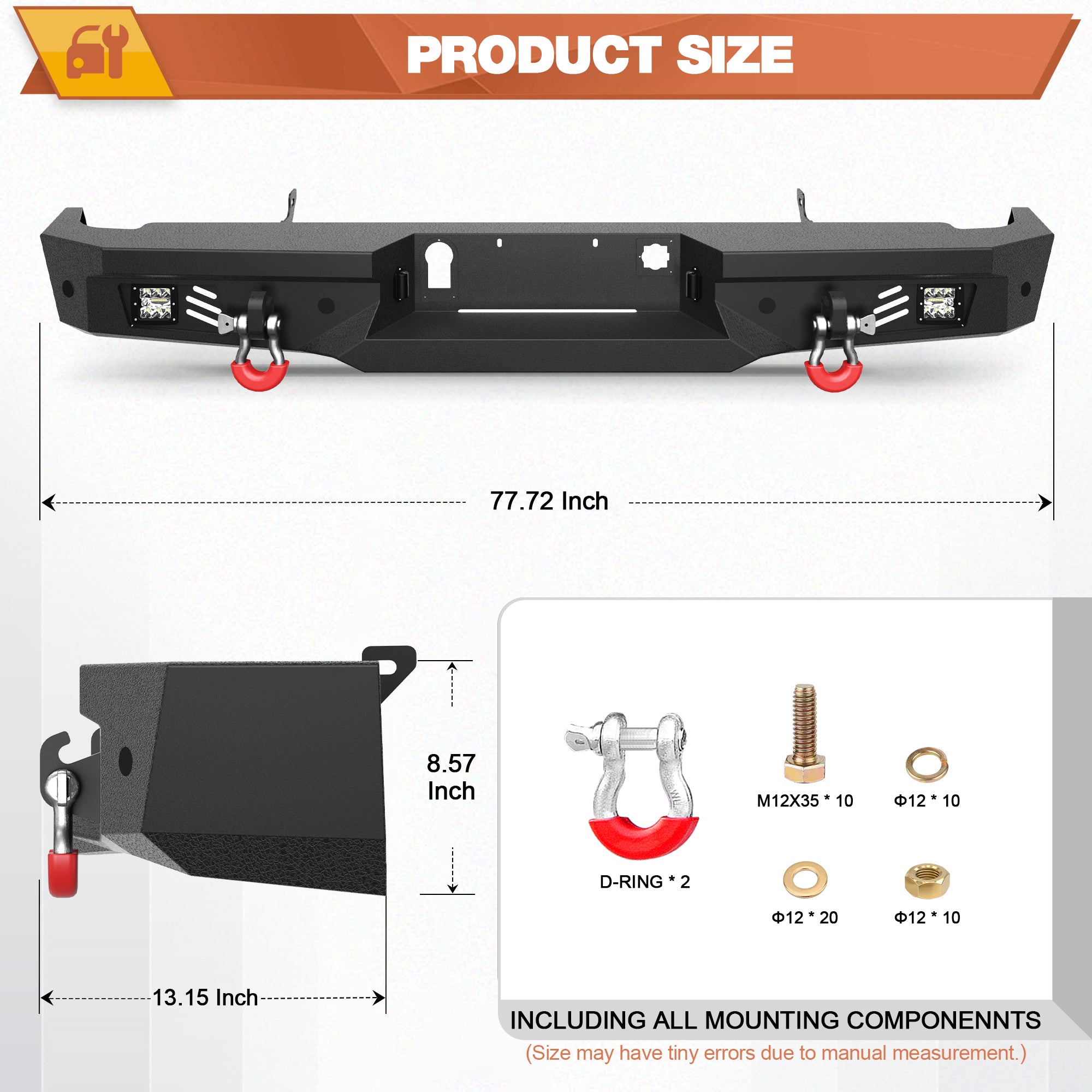 Silverado 1500 Rear Bumper for 2014-2018 Chevy Silverado 1500 and GMC Sierra 1500