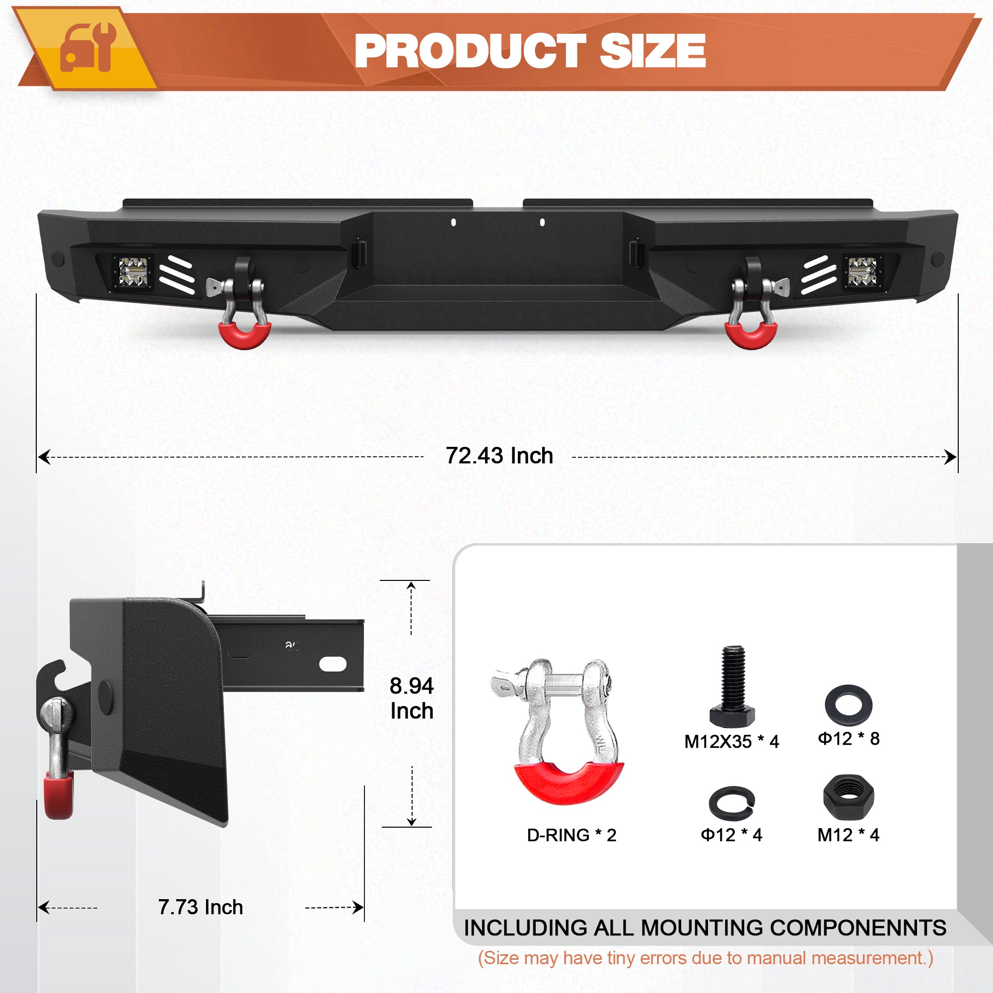 Tundra Rear Bumper for 2000-2001-2002-2003-2004-2005-2006 Toyota Tundra