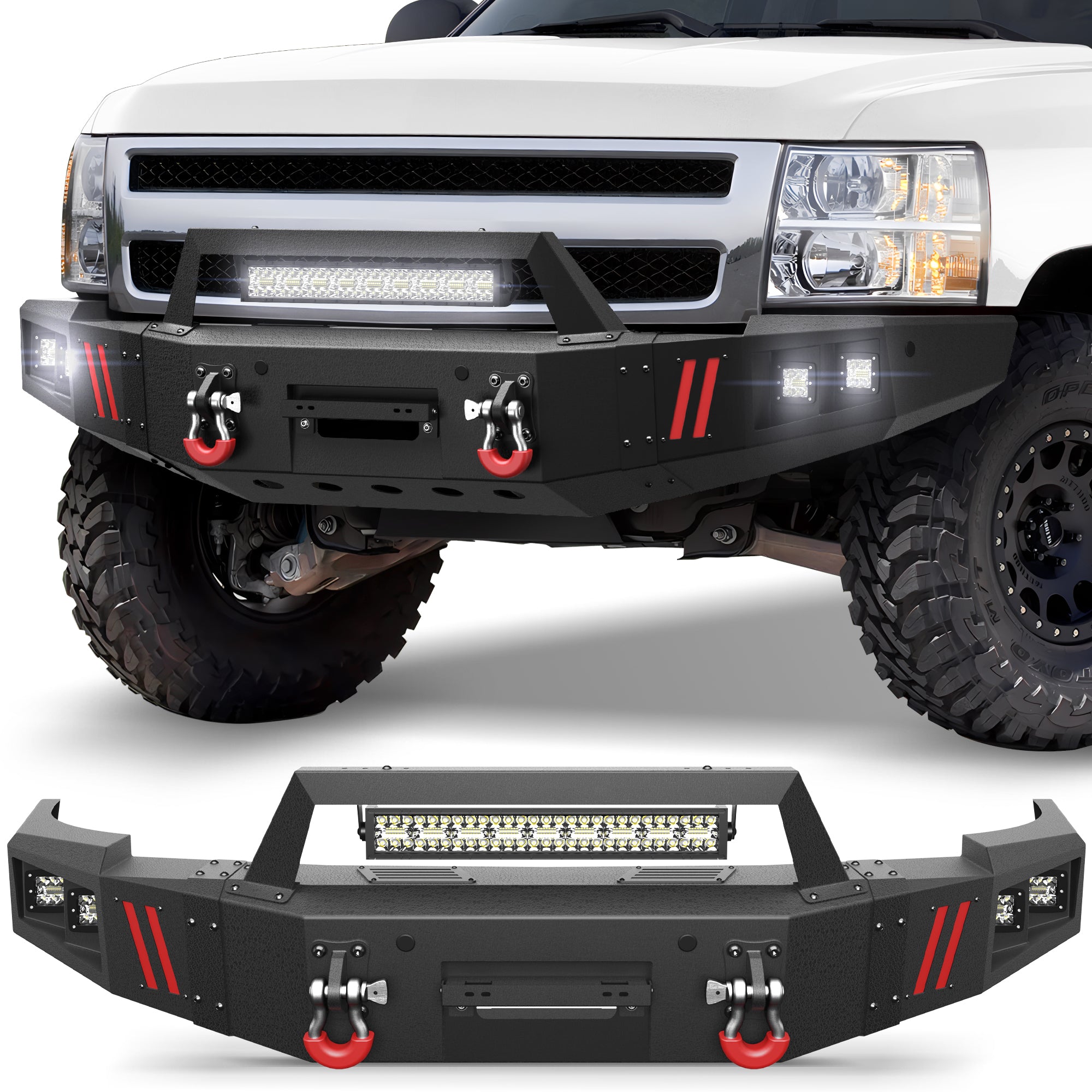 Silverado 1500 Front Bumper Compatible with 2007-2008-2009-2010-2011-2012-2013 Chevy Silverado 1500