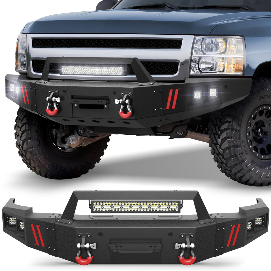 Silverado 1500 Front Bumper Compatible with 2007-2008-2009-2010-2011-2012-2013 Chevy Silverado 1500