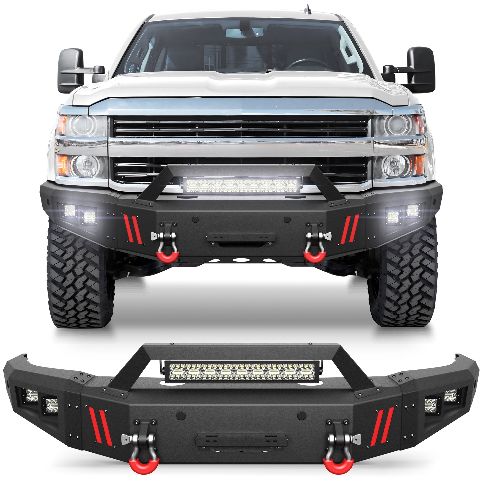 Silverado 2500/3500 Front Bumper for 2015-2016-2017-2018-2019 Chevy Silverado 2500/3500 HD, Pickup Truck Solid Steel Bumper
